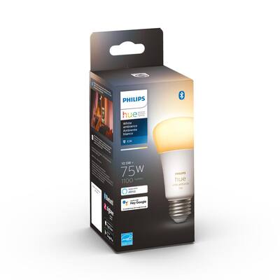 White Ambiance A19 75W Equivalent Dimmable LED Smart Light Bulb
