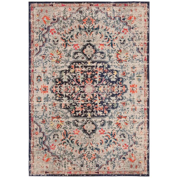 SAFAVIEH Madison Beige/Black 4 ft. x 6 ft. Border Area Rug