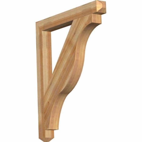 Ekena Millwork 4 in. x 44 in. x 38 in. Western Red Cedar Funston Craftsman Rough Sawn Bracket