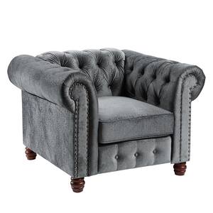 Clifton Dark Gray Velvet Arm Chair