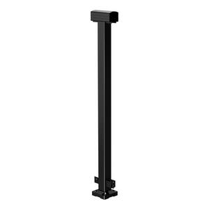 2 in. x 42 in. Black Aluminum Deck Railing Mid Post