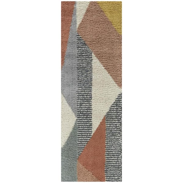 BALTA Merril Pink 2 ft. x 7 ft. Geometric Runner Rug