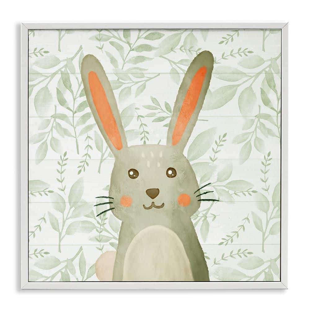 Whimsical Bunny on Florals by Kim Allen White Framed Animal Giclee Art Print 12 in. x 12 in. price history on PriceWatchPro