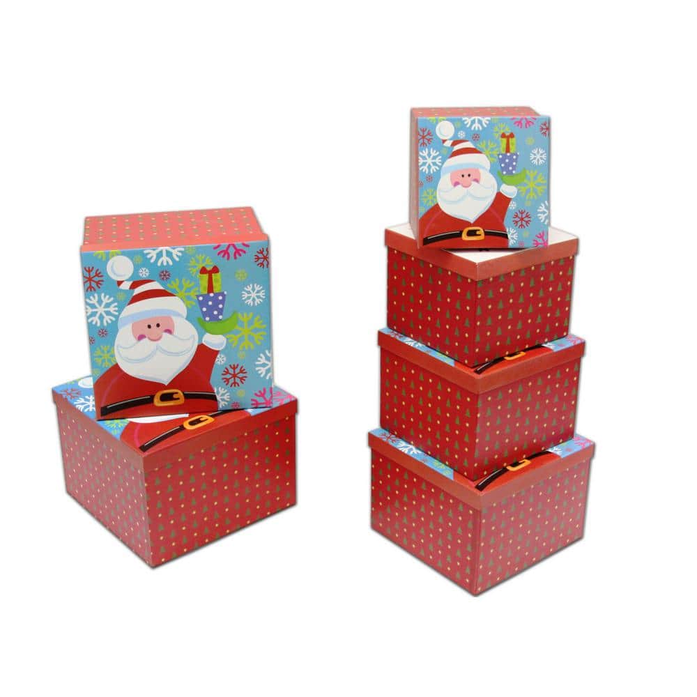 Square Boxes Jumbo Santa (Set of 6)