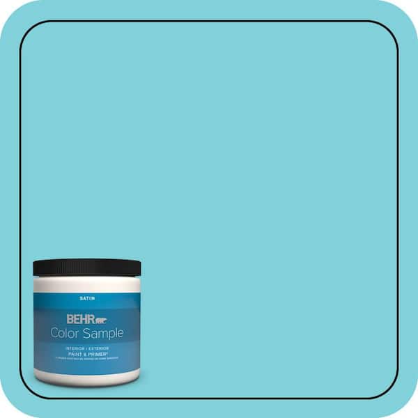 BEHR PREMIUM PLUS 8 oz. #P470-3 Sea of Tranquility Satin Enamel Interior/Exterior Paint & Primer Color Sample