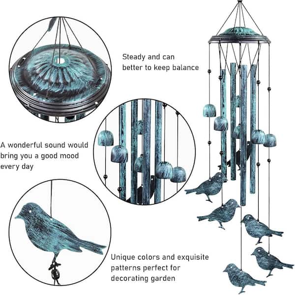 Large Metal Wind Chimes Outdoors Deep Tone,38Memorial Wind Chimes for Outside with 8 Tuned Tubes, Sympathy Wind Chimes for Mom/Father/Christmas, Wind