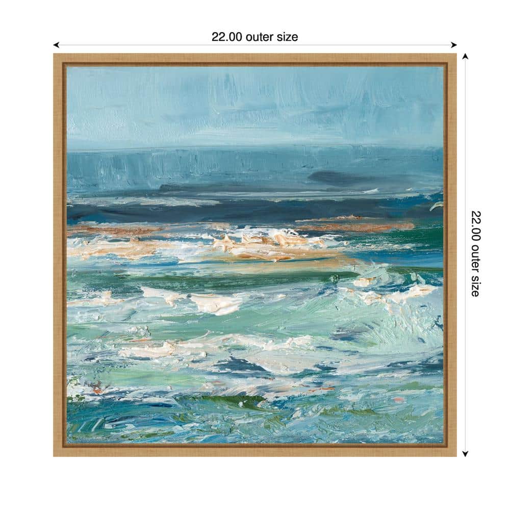 Ethan Harper Coastal Abstract Canvas Print with Maple Frame