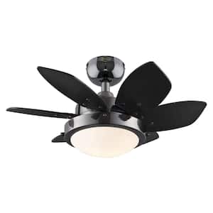 Quince LED 24 in. LED Gun Metal Ceiling Fan with Light Fixture