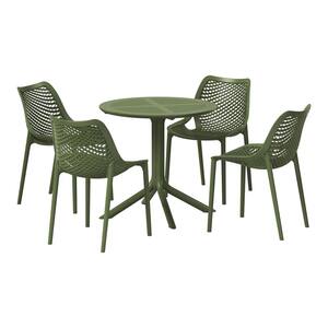 WESTIN OUTDOOR FrondandForm Modern Outdoor Patio Poly Plastic 5-Piece ...