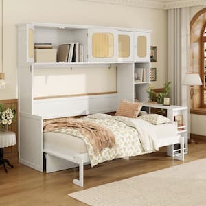 Harper & Bright Designs Diamond Stripes White Wood Frame Queen