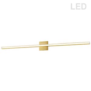 Arandel 1-Light 47.5 in. Aged Brass LED Vanity Light Bar with Ambient Light