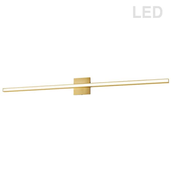 Dainolite Arandel 1-Light 47.5 in. Aged Brass LED Vanity Light Bar with Ambient Light