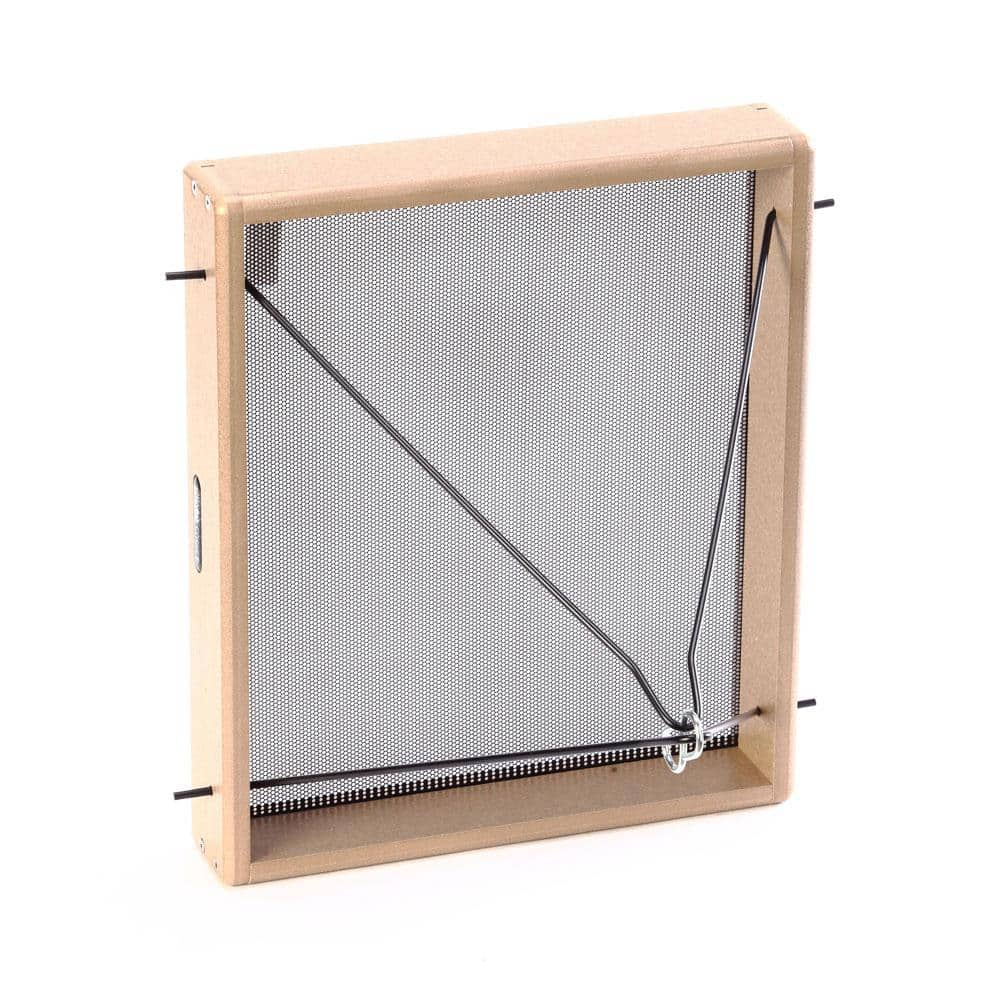 Taupe Recycled Plastic Hanging Platform Bird Feeder with Metal Rods
