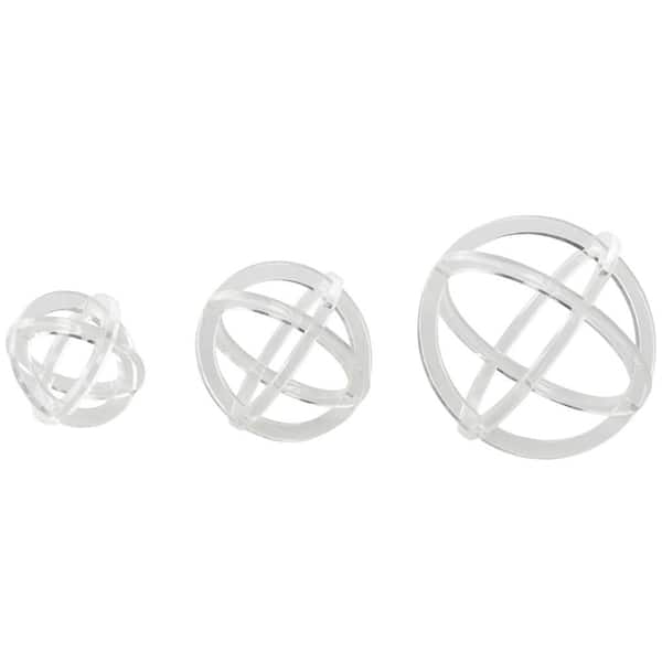 Litton Lane Clear Acrylic Plastic Delicate Geometric Sculpture (Set of 3)