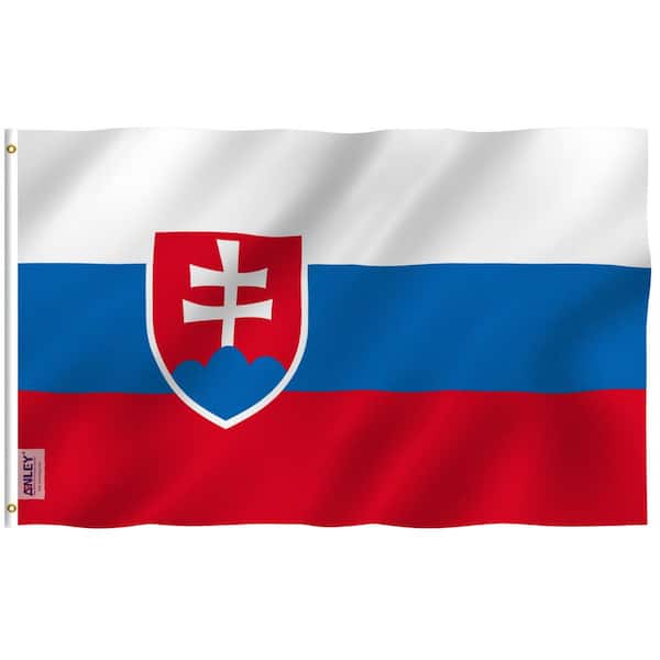 ANLEY Fly Breeze 3 ft. x 5 ft. Polyester Slovakia Flags 2-Sided Flag Banner with Brass Grommets and Canvas Header