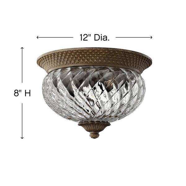 HINKLEY - Plantation 12 in. 2-Light Pearl Bronze Flush Mount