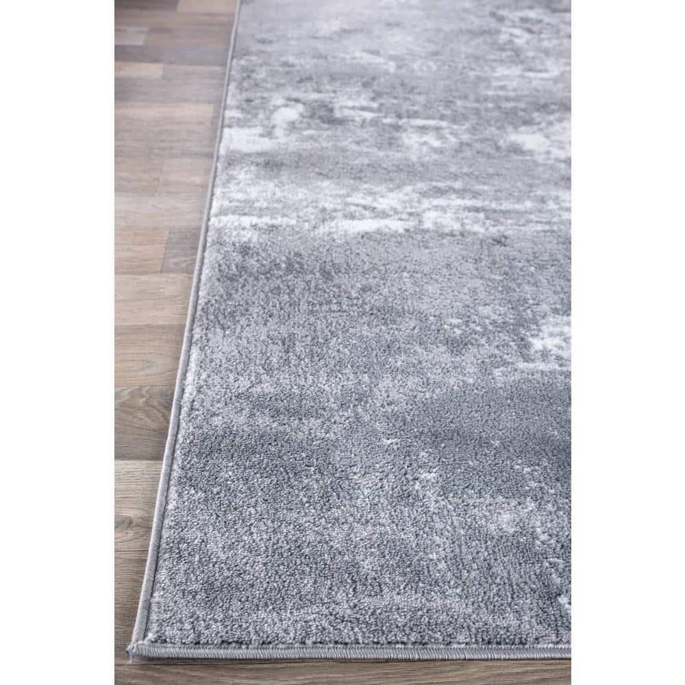 Modern Shades Abstract Gray Synthetic 5' x 7' Area Rug