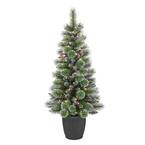 Pre-Lit 4 ft. Green Potted Glitter Artificial Christmas Tree with 70-Lights
