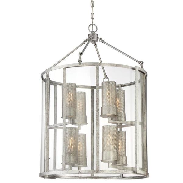 Varaluz Jackson 8-Light Antique Silver Foyer Pendant