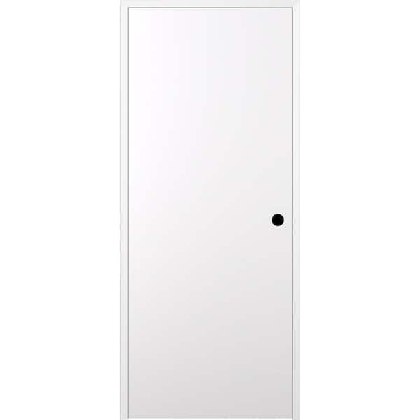 Belldinni Smart Pro DIY-Friendly 24 in. x 80 in. Left-Hand Polar White Solid Composite Core Wood Single Prehung Interior Door