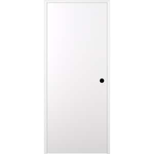 36 in. x 80 in. Smart Pro Left-Hand Solid Composite Core Polar White Prefinished Wood Single Prehung Interior Door