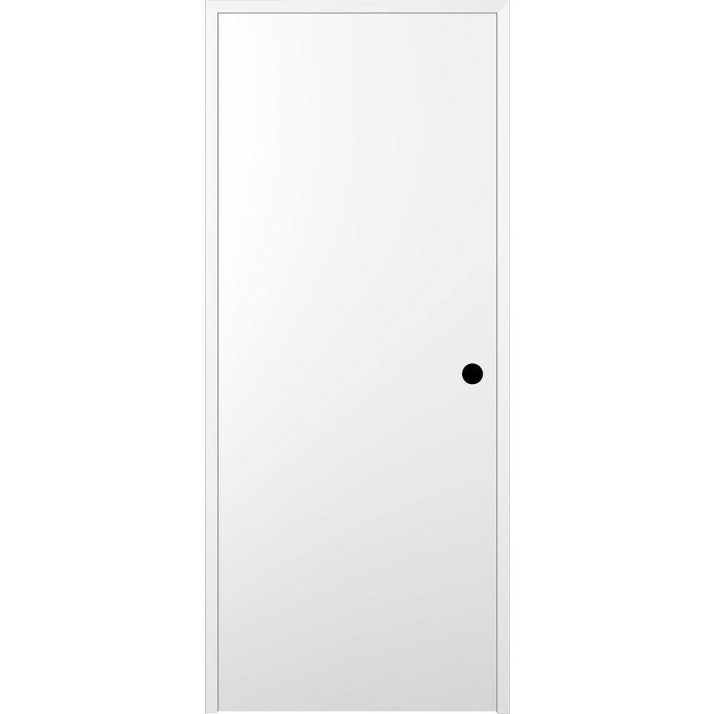 32 in. x 80 in. Smart Pro Left-Hand Solid Composite Core Polar White Prefinished Wood Single Prehung Interior Door -  Belldinni, 144417