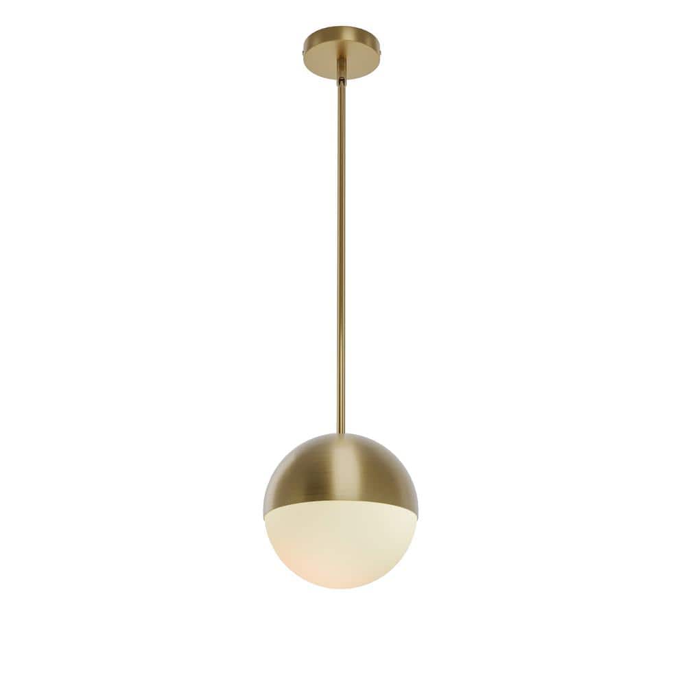 40-Watt Modern1-Light Gold Globe Pendant Light Adjustable Ceiling Light wit
