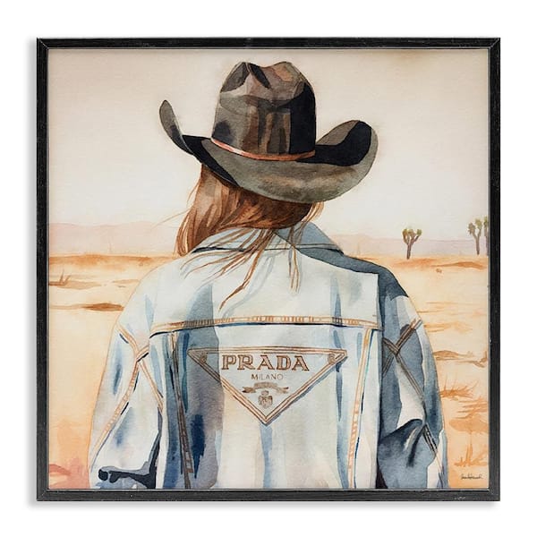 Glam Desert Cowgirl by Amanda Greenwood Black Framed People Giclee Art Print 24 in. x 24 in.