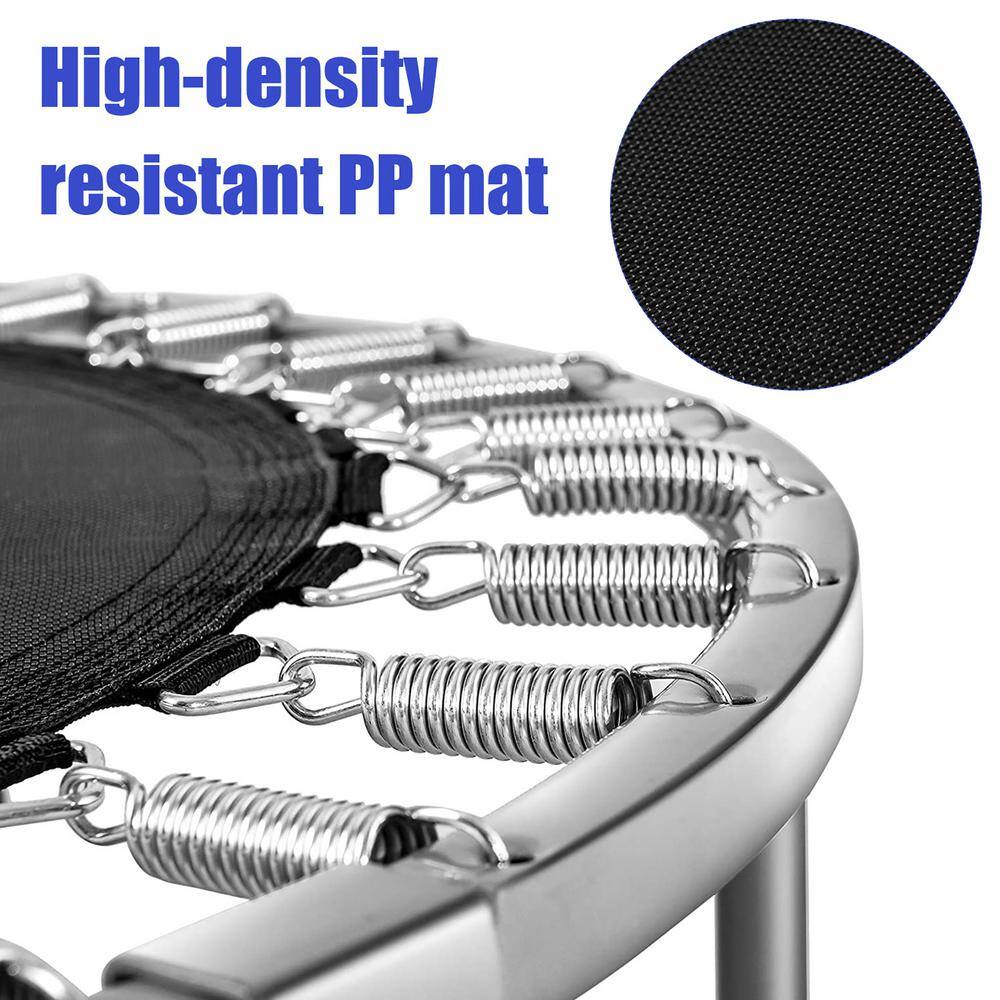 Blue Oval Foldable Fitness Trampoline with Adjustable Handrail