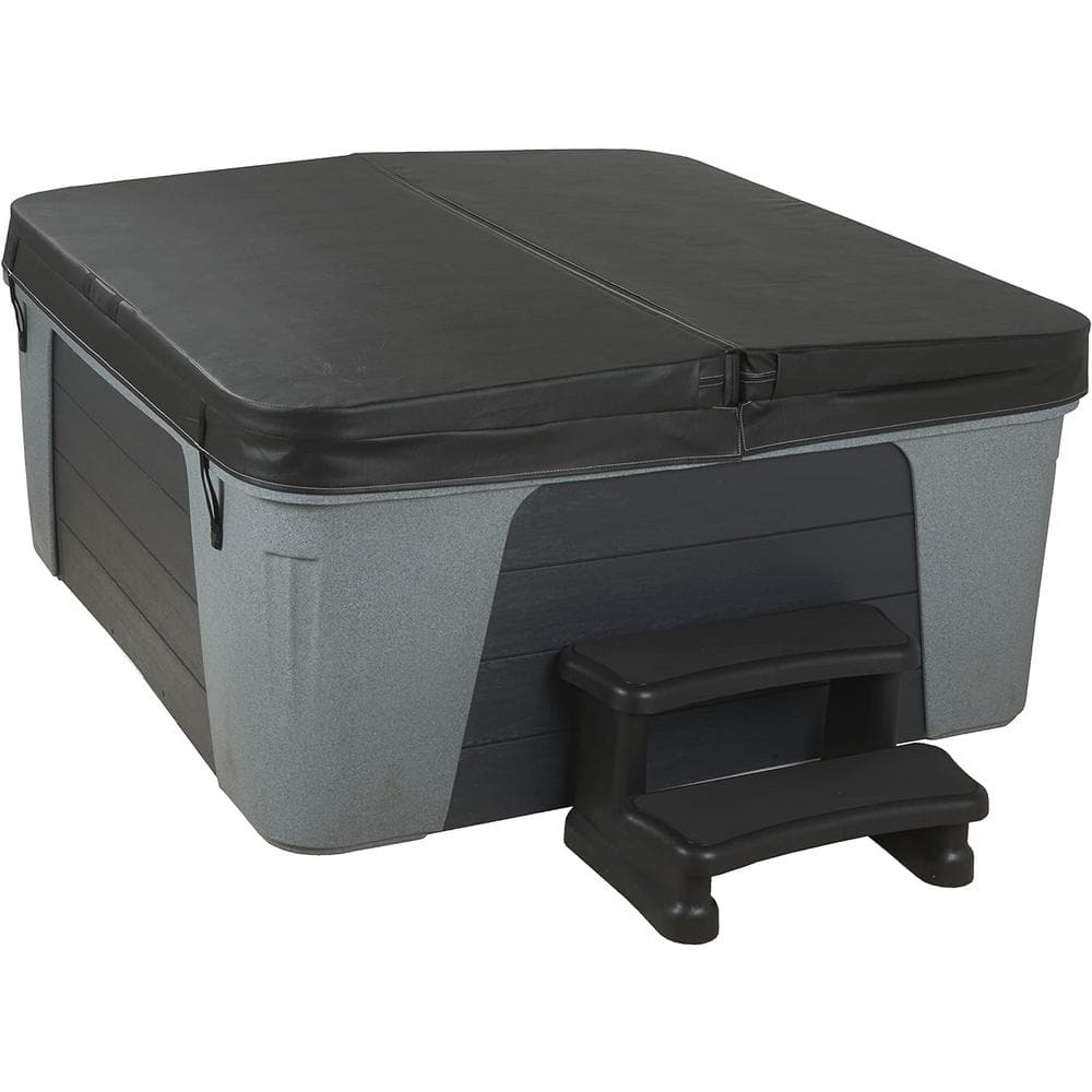 Gray 5-Person Rectangle Electric Hot Tub with 28 Jets