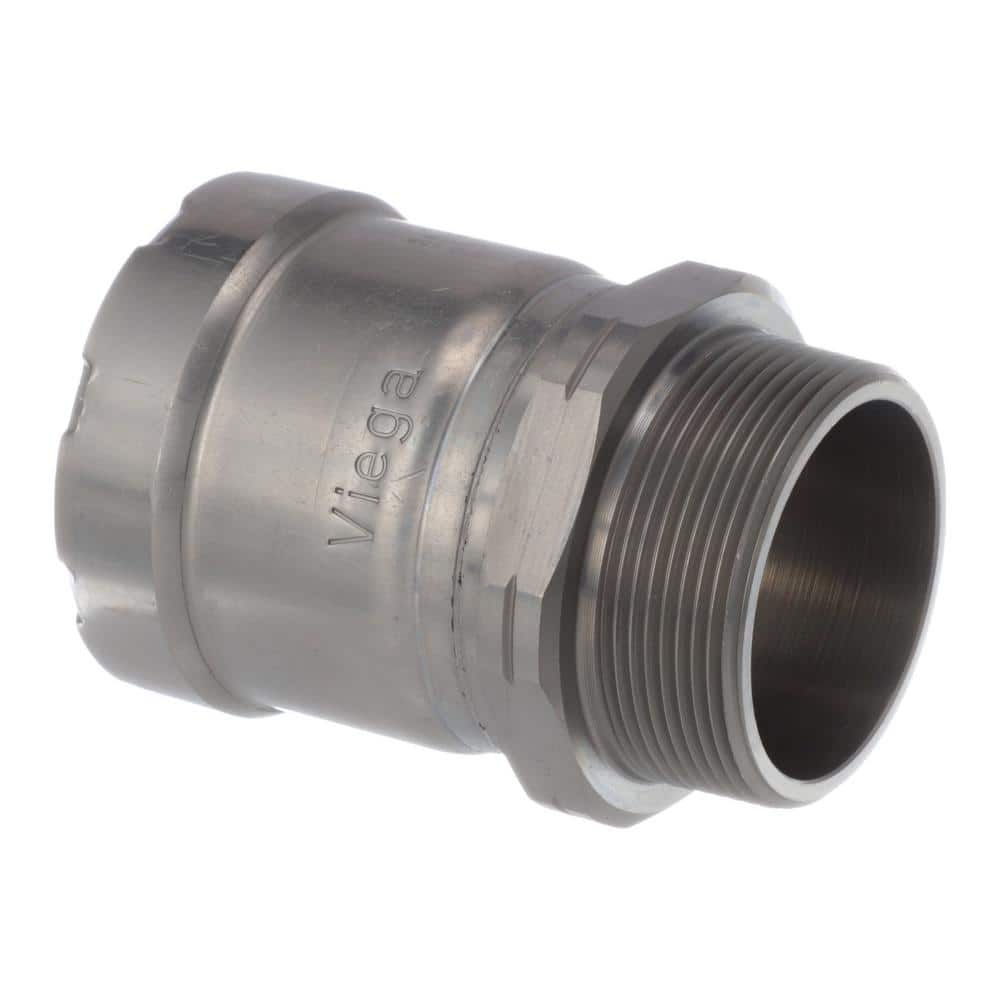 Viega MegaPressG 2 in. Press x 2 in. MPT Carbon Steel Adapter (Gas