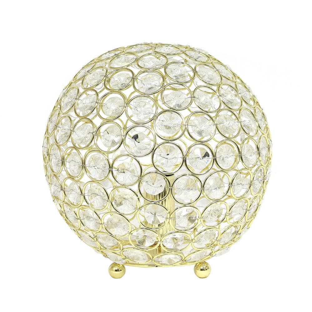 8 in. Gold Crystal Ball Sequin Table Lamp