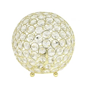 8 in. Gold Crystal Ball Sequin Table Lamp