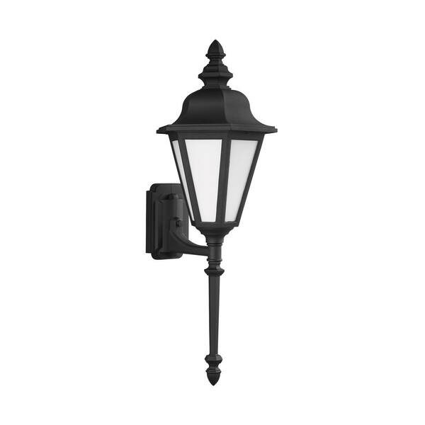 Generation Lighting Brentwood 1-Light Black Outdoor 28 in. Wall Lantern Sconce