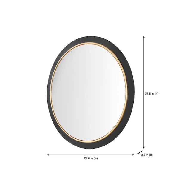 StyleWell Medium Round Black & Gold Convex Classic Accent Mirror (28 in.  Diameter) H5-MH-244 - The Home Depot