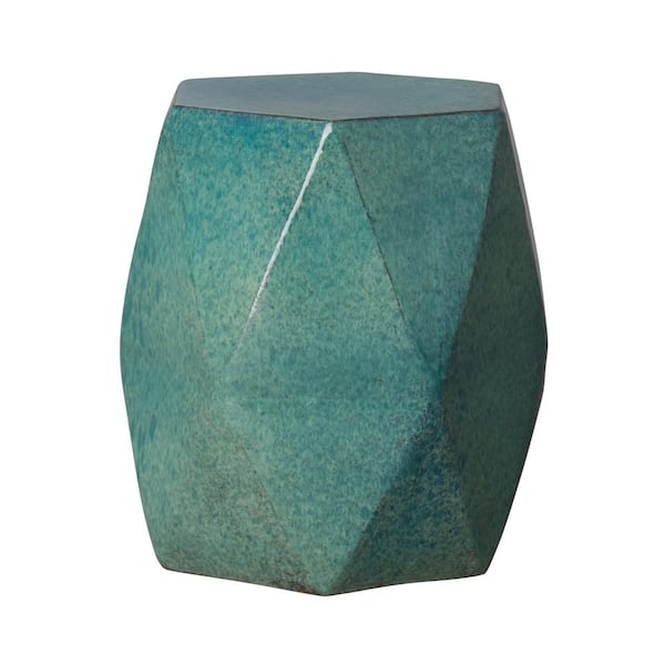 Emissary Brilliant Matrix Teal Ceramic 18 in. Garden Stool 0535TL - The ...