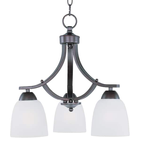 Maxim Lighting Axis 3-Light Oil Rubbed Bronze Chandelier with Frosted ...