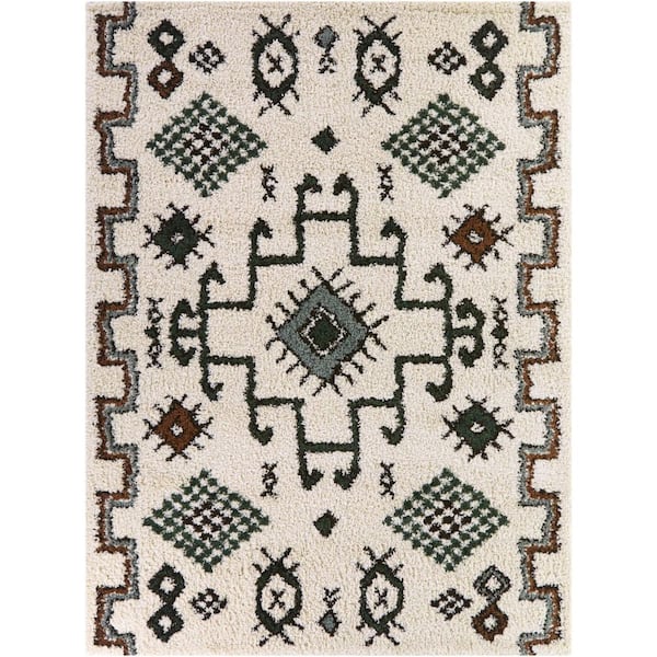 Felipe Green 7 ft. 10 in. x 10 ft. Southwestern Area Rug