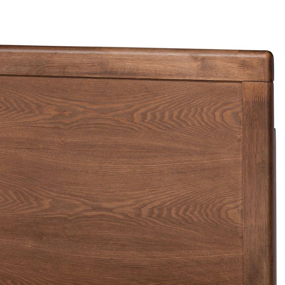 Allegra Mid-Century Walnut Brown & Dark Gray Full Platform Bed