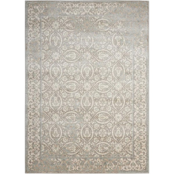 Nourison Euphoria Grey 8 ft. x 10 ft. Geometric Traditional Area Rug