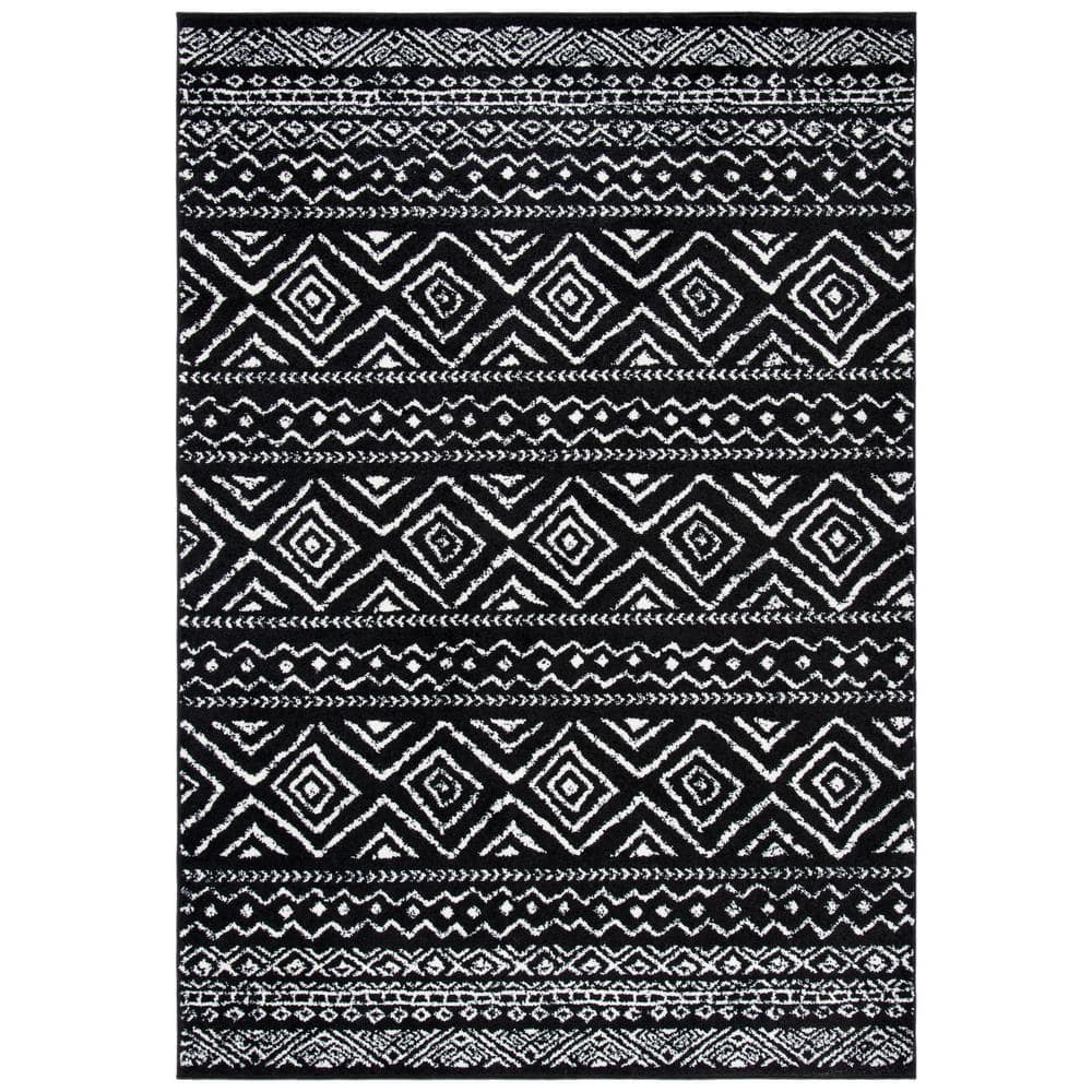 Tulum Black/Ivory 6 ft. x 9 ft. Striped Geometric Diamonds Area Rug price history on PriceWatchPro