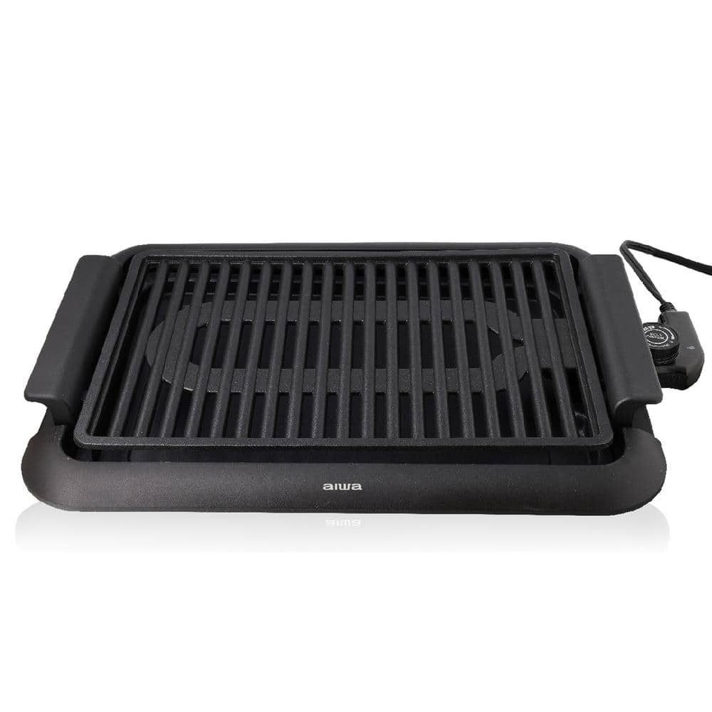1200-Watt Indoor Smokeless Grill 5 Temperature Settings Cleaning, Black Cer