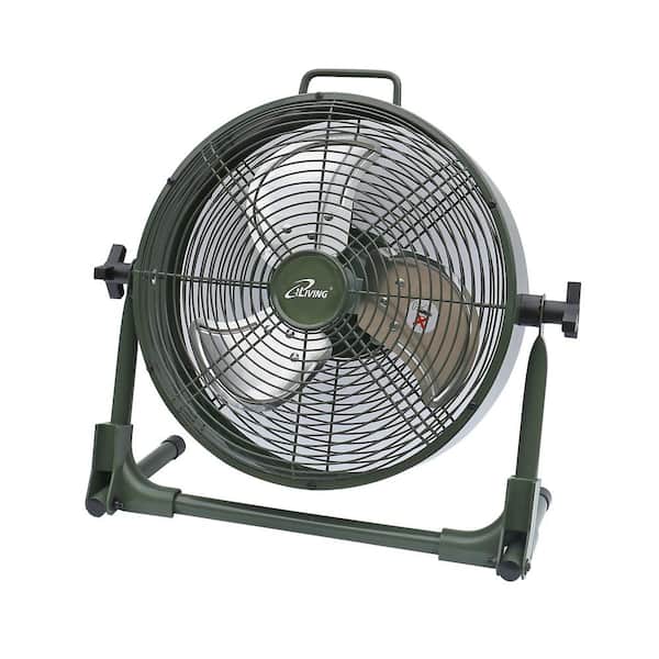 iLIVING 12 in. Rechargeable Battery-Operated Camping Floor Fan, High Velocity Portable Outdoor Fan with Built-in Lithium Battery