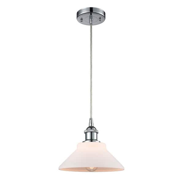 Innovations Orwell 60-Watt 1 Light Polished Chrome Shaded Mini Pendant Light with Frosted Glass Shade