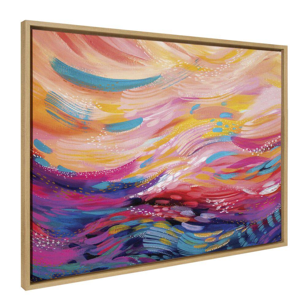 Sylvie Multicolor Abstract Canvas Wall Art with Polystyrene Frame