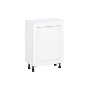 Milton 24 in. W x 14 in. D x 34.5 in. H Assembled Shaker Full Height Door Base Kitchen Cabinet in Bright White