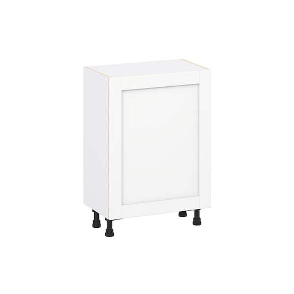 Milton 24 in. W x 14 in. D x 34.5 in. H Assembled Shaker Full Height Door Base Kitchen Cabinet in Bright White