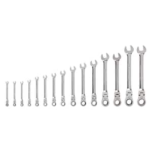 15-Piece (1/4-1 in.) Flex Head 12-Point Ratcheting Combination Wrench Set