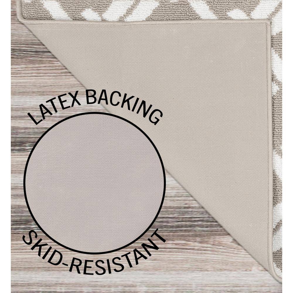Gray Geometric Tufted Synthetic Runner Rug 26" x 96"