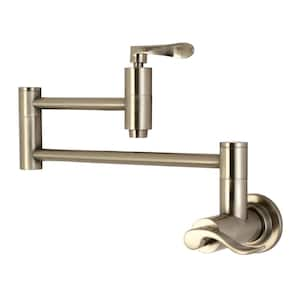 NuWave Wall Mount Pot Filler Kitchen Faucet in Brushed Nickel